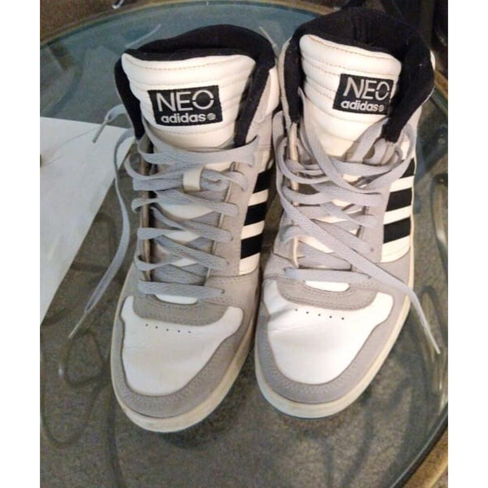 Adidas Neo Mid White gray Collegiate blue Size 7.5 sneakers